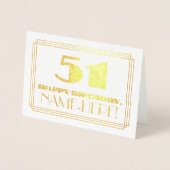 51番目の誕生日、名前+アールデコのインスパイア検索「51」 箔カード (正面)
