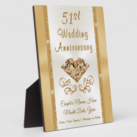 51素晴らし周年結婚記念贈与 フォトプラーク (側面)