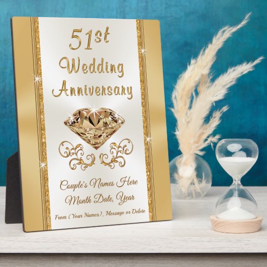 51素晴らし周年結婚記念贈与 フォトプラーク (側面)