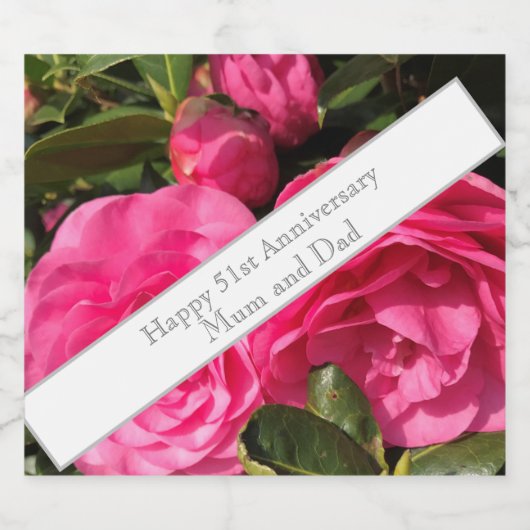 51結婚周年記念 スパークリングワインラベル (シングルラベル)