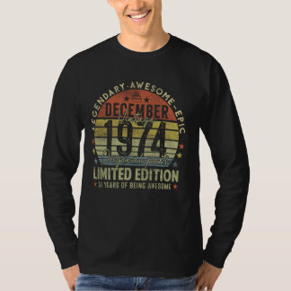 51誕生日ギフトヴィンテージ1974年12月51年 Tシャツ