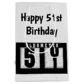 51誕生日ブラックオドメータ ミディアムペーパーバッグ (正面)