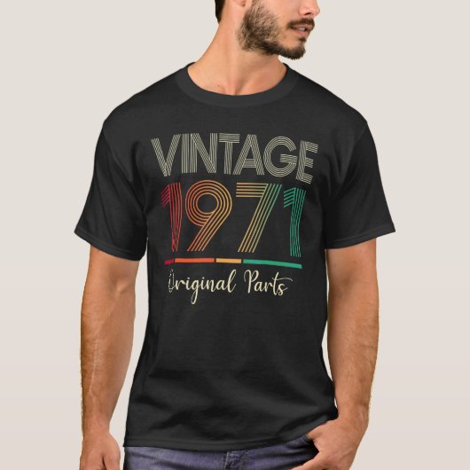 51誕生日ヴィンテージ1971年誕生日1971元 Tシャツ (正面)