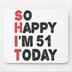 51誕生日嬉しい今日のギフト51だおもしろい マウスパッド