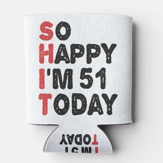 51誕生日嬉しい今日のギフト51だおもしろい 缶クーラー (裏面)