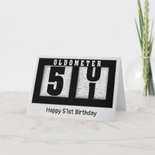 51誕生日用ブラックオドメータ カード