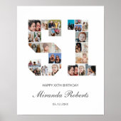 51誕生日番号51カスタムフォトコラージュ ポスター (正面)