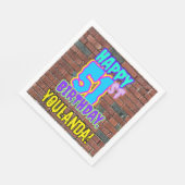 51誕生日～おもしろい、アーバングラフィティインスパイアルック スタンダードランチョンナプキン (角)