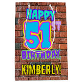 51誕生日:おもしろい、アーバングラフィティインスパイアルック ミディアムペーパーバッグ (正面)