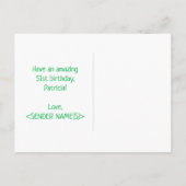 51誕生日:はっきりした,おもしろい,シンプル虹， 51 ポストカード (裏面)