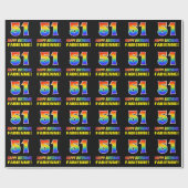 51誕生日:はっきりした,おもしろい,シンプル虹, 51 ラッピングペーパー (フラット)