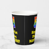 51誕生日:カラフル、おもしろい、エキサイティング、虹51 紙コップ (右)