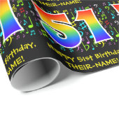 51誕生日:カラフルMusic Symbols, Rainbow 51 ラッピングペーパー (ロールコーナー)