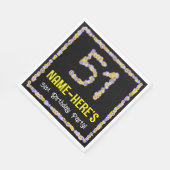 51誕生日:フローラ花数、名前をカスタムする スタンダードランチョンナプキン (角)