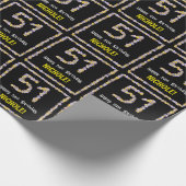 51誕生日:フローラ花数、名前をカスタムする ラッピングペーパー (角)