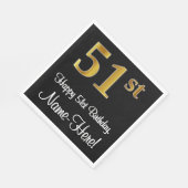 51誕生日～ラグジュアリーエレガントなフェイク金ゴールドルック# スタンダードランチョンナプキン (角)