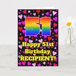 51誕生日：愛するハートパターン、虹# 51 カード