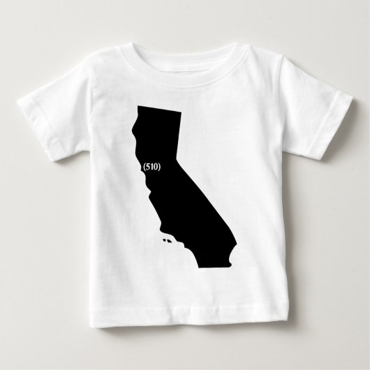 510市外局番、カリフォルニアの湾区域 ベビーTシャツ (正面)