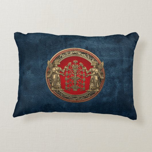 [510]生命の木と二つの金ゴールドニンシュタ アクセントクッション (裏面)