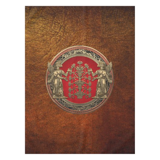 [510]生命の木と二つの金ゴールドニンシュタ テーブルクロス (正面)