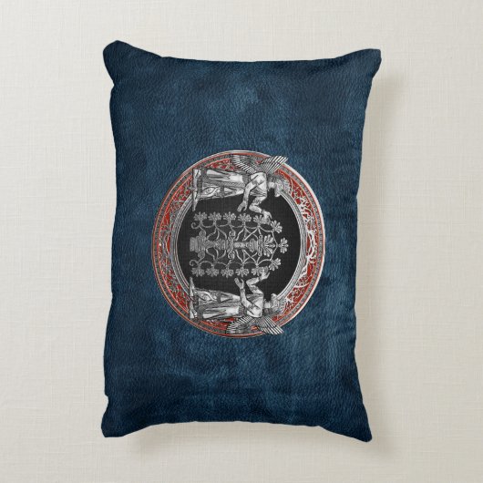 [510]生命の木と銀のニンタルス2つ アクセントクッション (裏面(縦))