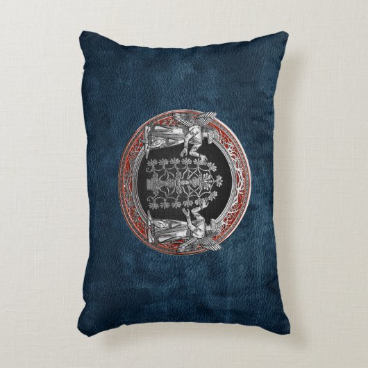 [510]生命の木と銀のニンタルス2つ アクセントクッション (正面(垂直))