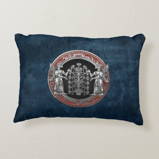 [510]生命の木と銀のニンタルス2つ アクセントクッション (裏面)