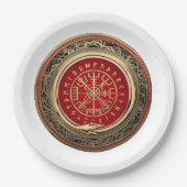 [510] Vegviser -バイキング金ゴールド魔法Runic Compass ペーパープレート (正面)