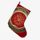 [510] Vegvisir -バイキングの金ゴールドの魔法のRunicコンパス ラージクリスマスストッキング (正面 (吊り時))