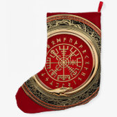 [510] Vegvisir -バイキングの金ゴールドの魔法のRunicコンパス ラージクリスマスストッキング (裏面)