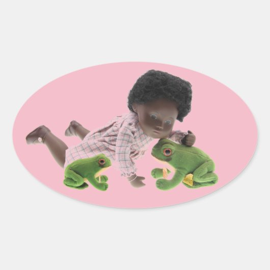 519 Sasha Cara Black  Baby Aufkleber 楕円形シール (正面)