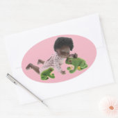 519 Sasha Cara Black  Baby Aufkleber 楕円形シール (封筒)