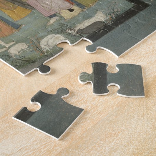 51.207/28 Krishnaのhomを護衛するためにRadhaを頼むナンダ ジグソーパズル (側面)