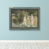 51.207/28 Nandaのラダ頼ーがクリシュナホテルを護衛する キャンバスプリント (インサイチュ (ウッドフロア))