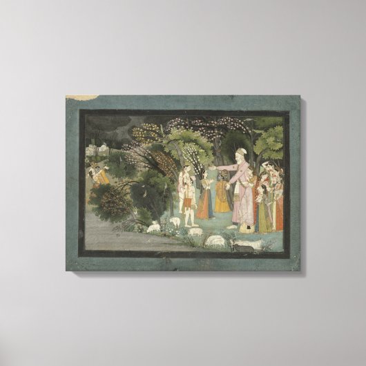 51.207/28 Nandaのラダ頼ーがクリシュナホテルを護衛する キャンバスプリント (正面)