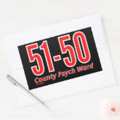 「51-50」の国おもしろい精神病棟の被収容者 長方形シール (封筒)