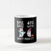 51% nurse 49% witch don't push it  コーヒーマグカップ (中央)