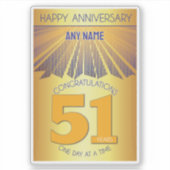 51 Year | Golden Ray 12 Step CUSTOM NAME シール (正面)