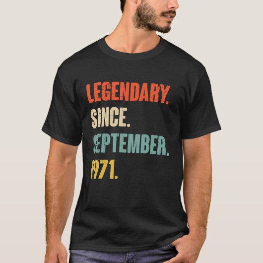 51 Year Old 51st Birthday Legendary Since Septembe Tシャツ (正面)