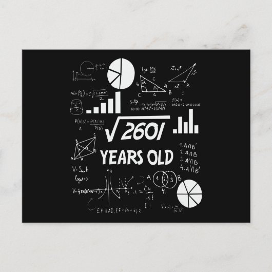 51 Years Old Bday Math Teacher 51st Birthday Gift ポストカード (正面)
