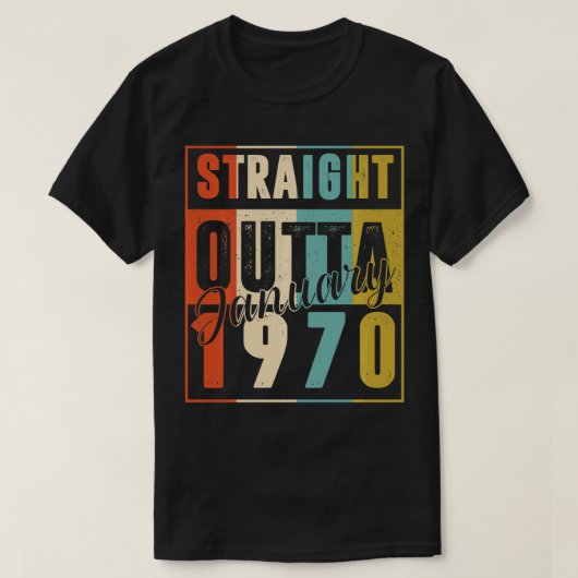 51 Years Old Retro Birthday Gift Straight Outta Ja Tシャツ (デザイン正面)