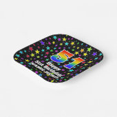51st Birthday: Fun Stars Pattern and Rainbow “51” ペーパープレート (傾斜あり)