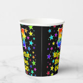 51st Birthday: Fun Stars Pattern and Rainbow 51 紙コップ (右)
