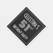 51th Birthday Party:アールデコスタイル+名前をカスタムする スタンダードランチョンナプキン (角)