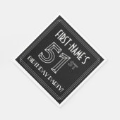 51th Birthday Party:アールデコスタイル+名前をカスタムする スタンダードランチョンナプキン (角)