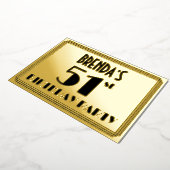 51th Birthday Party —アールデコ検索「51」 +名前 箔招待状 (回転した状態)