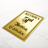 51th Birthday Party – スクリプエレガントト+名前をカスタムする 箔招待状 (回転した状態)