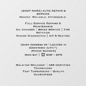 52インチx 72インチ自動車ショップウィンドウの固定 ウィンドウサイン (シート)