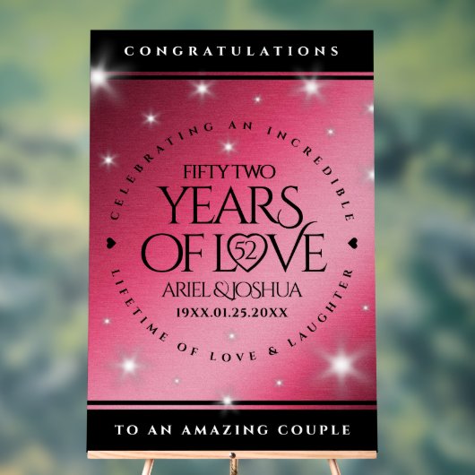 52エレガントnd Star Rubyの結婚記念日 アクリルサイン (ニュートラル)