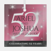 52エレガントnd Star Rubyの結婚記念日 ガラスオーナメント (正面)